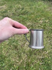 Adorable Antique Miniature Pewter Tankard Cup Made In Sheffield England