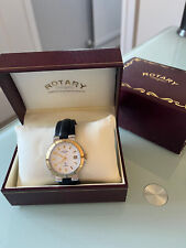 Rotary Mens Watch with Black Leather Strap