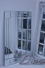 Large Wall mirror Bevelled Triple Edge mirror Strips corner block frameless new