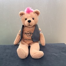 Vintage Hard Rock Cafe 2009 Las Vegas Herrington Teddy Bears - Pink Mohawk 