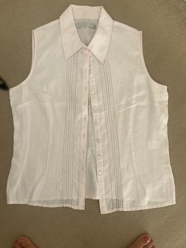 Ladies pale pink linen - linen, blouse
