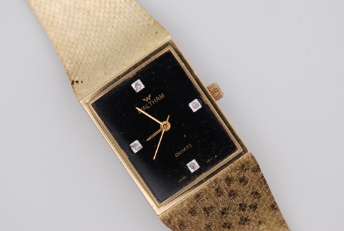 Waltham black dial tank - black, watch