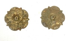 PAIR of Small Brass Pateras for Grandmother / Grandfather / Longcase Clock
