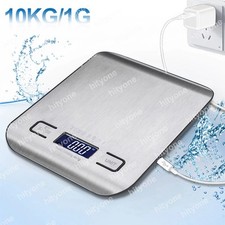 Digital 10kg Kitchen Scales Balance LCD Postal Food Weight Scale w/ Charger