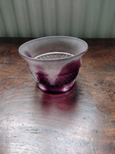 Vintage Davidson Purple Veined Depression Cloud Glass Bowl