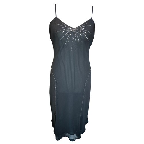 Amaranto black jewel midi slip - black,