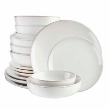Cooks Professional Nordic Stoneware Dinner Set | 16-Piece | Glaze White