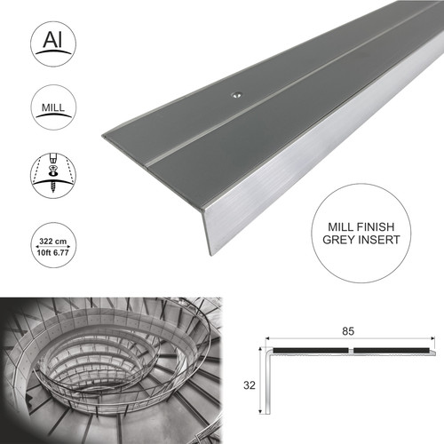 Aluminium anti slip stair - aluminium,