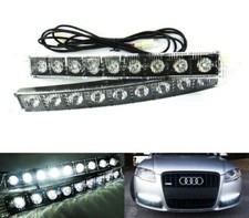 2x White 9 LED Daytime Running