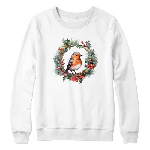 Festive christmas robin jumper - festive,