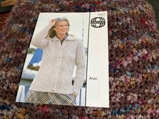 Sirdar knitting pattern 6021  Aran lady’s cardigan 32-42 inches 