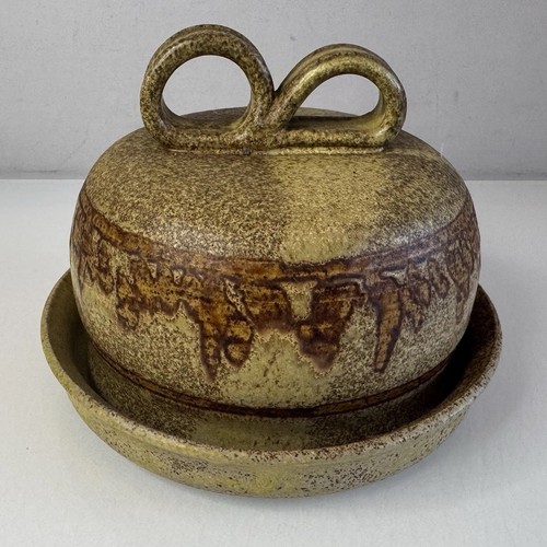 Pottery cheese dish - pottery, domed