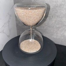 IKEA Glitter Hourglass Sand Timer 4" Clear Glass Gold Sparkle Home Decor Ornamen