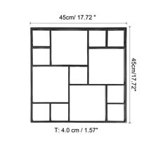 Walk Maker 13 Grid Square Concrete Cement Stepping Stone Path Paver 17.7x2"