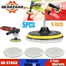 6" Car Polisher Gross Wool Wheel Mop Polishing Pads For Drill Buffer Waxing Kit