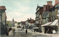 Printed postcard front street - front,