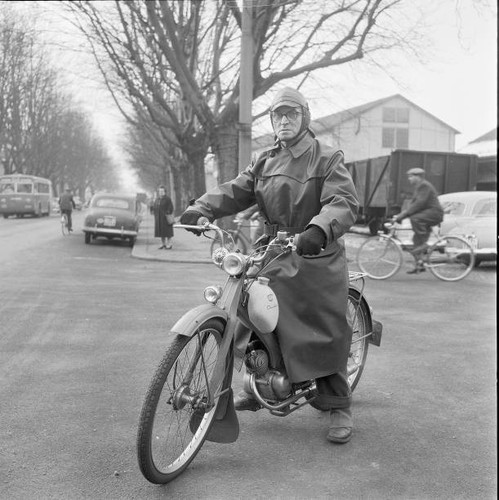 Man sitting moped zurich - man,
