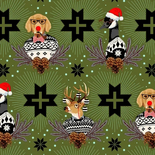 Tula pink holiday homies buck - homies,
