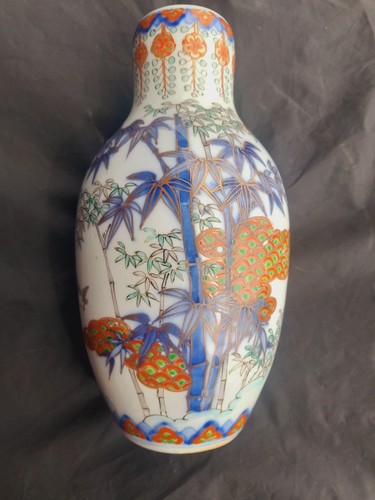 Hand decorated oriental vase - vase,
