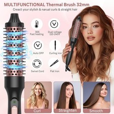 Thermal Brush 32 mm, UKLISS Hot Brush, 3 in 1 Round Hair Brush - Hair Volumizer