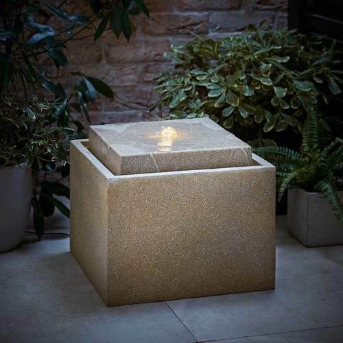 Solar powered water fountain - water,