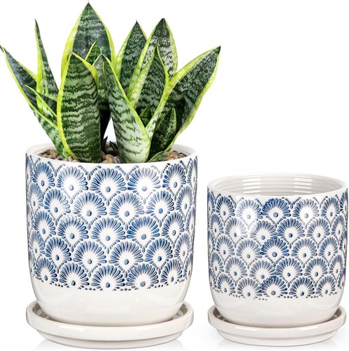 2pcs ceramic plant - pots, 13cm