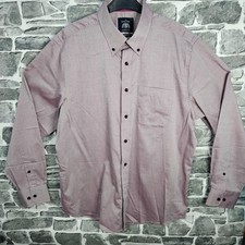 Savile Row Mens Large Pale Purple 100% Cotton Button-Down Shirt