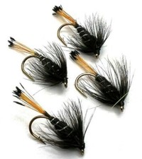 Trout fishing wet Flies BLACK PENNELL BARBED/ BARBLESS  various sizes & Qty's