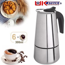 Coffee Percolator Pot Induction Stainless Steel Italian Espresso Maker 6 Cup