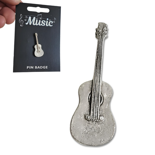 Guitar pin badge - pin, pewter