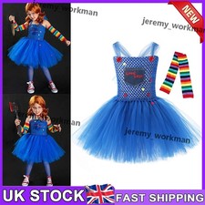Cosplay Good Guys Chucky Kids Dress Halloween Girls Tutu Skirts Masquerade Suits