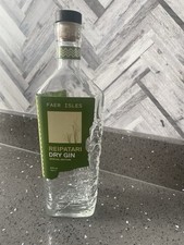 UNUSUAL FAER ISLES REIPATARI EMBOSSED TRIANGULAR EMPTY GLASS GIN BOTTLE