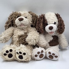 2x Build A Bear Scruffy Puppy Dog Plush Light Brown Fluffy Vintage Retired Dogs