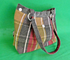 Earth Squared Tweed Wool Ava Bag Tartan FairTrade Hand Shoulder Purse