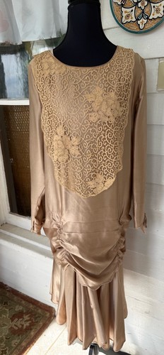 Antique 1920s tan - antique, flapper