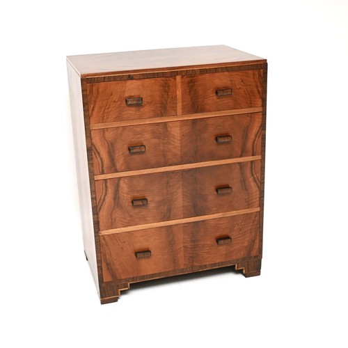 Art deco figured walnut - figured, chest