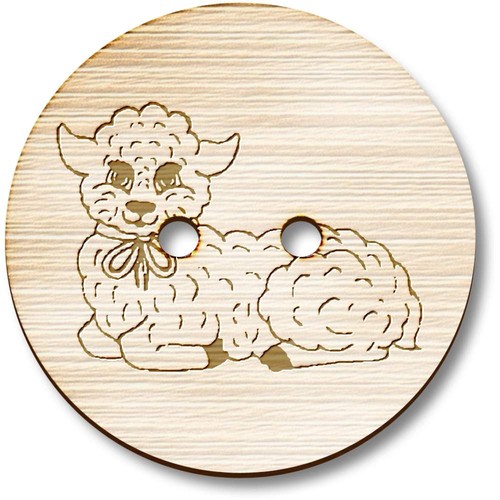 Sitting sheep wooden sewing - sheep',