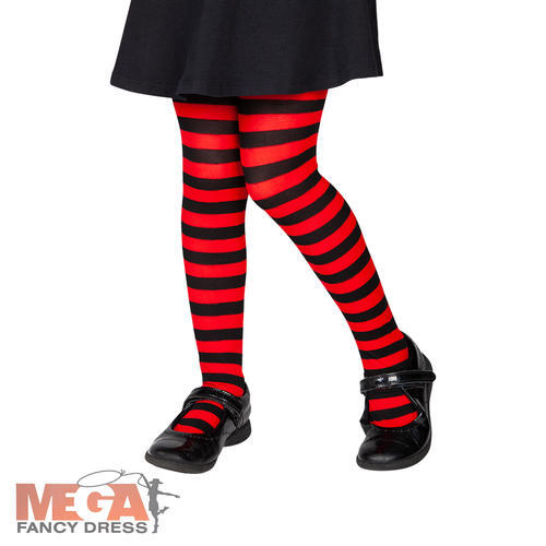 Red black candystripe tights - candystripe,
