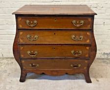 Antique Dutch Inlaid Mahogany Bombe Chest of Drawers (Can Deliver)