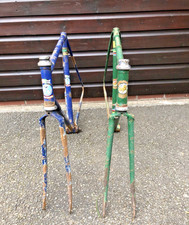 SIX VINTAGE RACING FRAMES-MERCIAN,BARDSLEY.CARLTON,DAWES,CLAUD BUTLER,CIOCC?