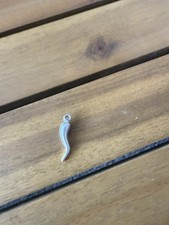 925 Sterling Silver Vintage italian Cornicello Horn Pendant Amulet 1.2g