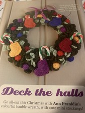 A COLOURFUL BAUBLE WREATH. Knitting Pattern. MAGAZINE EXTRACT