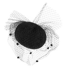 Women Black Woolen Small Hat