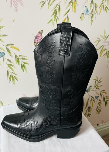 New schuh black leather - new,