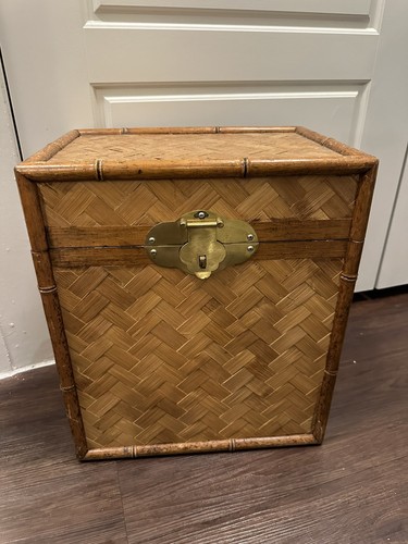 Vintage bamboo brass chest - &,