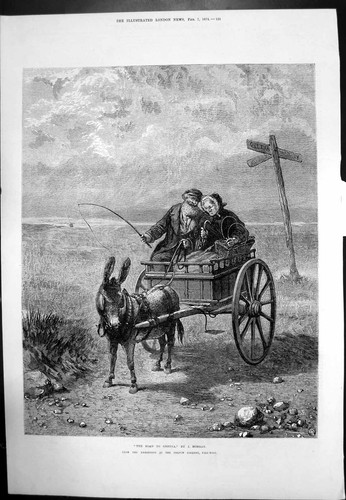 Antique old print road - antique,