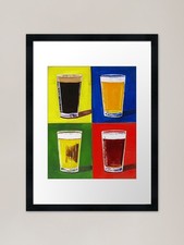 Andy Warhol Beer Pints Framed
