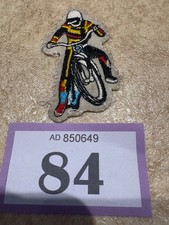 vintage speedway rider on bike sew on patch