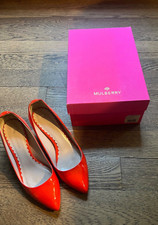 Mulberry red patent leather court shoes size 39 (38.5) with original box- worn 