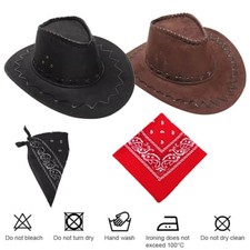 COWBOY HAT AND BANDANA WILD WESTERN FANCY DRESS COSTUME ACCESSORY